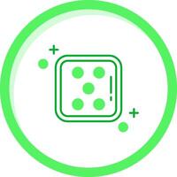 Dice five Green mix Icon vector