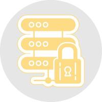 Data Protection Glyph Multicolor Sticker Icon vector