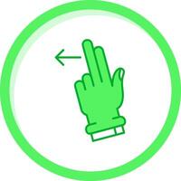 dos dedos izquierda verde mezcla icono vector