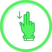 Two Fingers Down Green mix Icon vector