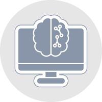 Machine Learning Glyph Multicolor Sticker Icon vector
