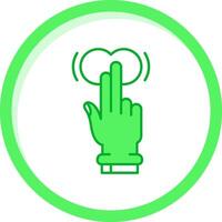 Two Fingers Tap and Hold Green mix Icon vector