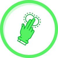 Two Fingers Tap Green mix Icon vector