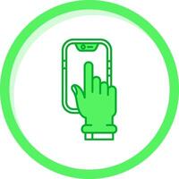 toque dispositivo verde mezcla icono vector