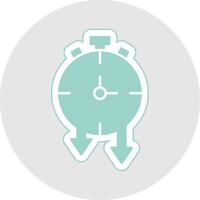 Timer Glyph Multicolor Sticker Icon vector