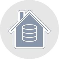 Data House Glyph Multicolor Sticker Icon vector