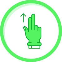dos dedos arriba verde mezcla icono vector