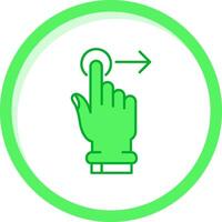 Tap and Move Right Green mix Icon vector