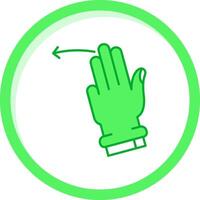 Three Fingers Left Green mix Icon vector