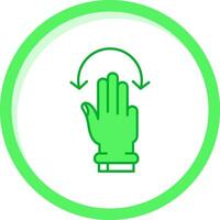 Three Fingers Rotate Green mix Icon vector