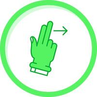 Two Fingers Right Green mix Icon vector