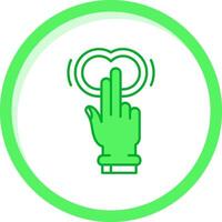 Two Fingers Double Tap Green mix Icon vector