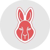 Rabbit Glyph Multicolor Sticker Icon vector