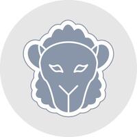 Sheep Glyph Multicolor Sticker Icon vector