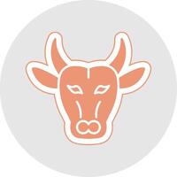 Buffalo Glyph Multicolor Sticker Icon vector