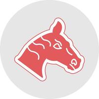 Horse Glyph Multicolor Sticker Icon vector