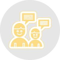 Conversation Glyph Multicolor Sticker Icon vector