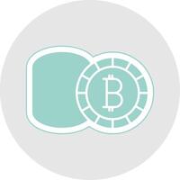 Bitcoin Glyph Multicolor Sticker Icon vector