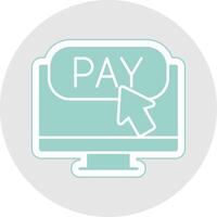 Online Payment Glyph Multicolor Sticker Icon vector