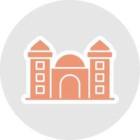 mezquita glifo multicolor pegatina icono vector