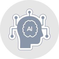 Artificial Intelligence Glyph Multicolor Sticker Icon vector