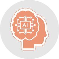 Artificial Intelligence Glyph Multicolor Sticker Icon vector