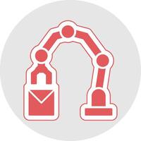 Industrial Robot Glyph Multicolor Sticker Icon vector