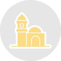 mezquita glifo multicolor pegatina icono vector
