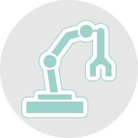 Robotic Arm Glyph Multicolor Sticker Icon vector