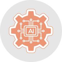 Artificial Intelligence Glyph Multicolor Sticker Icon vector
