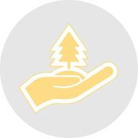 Tree Glyph Multicolor Sticker Icon vector