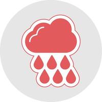 Rainy Glyph Multicolor Sticker Icon vector