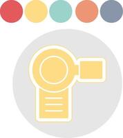 Video Camera Glyph Multicolor Sticker Icon vector