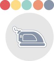 Iron Glyph Multicolor Sticker Icon vector