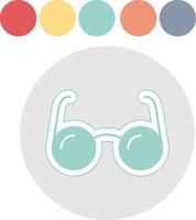 Eyeglasses Glyph Multicolor Sticker Icon vector