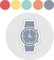 Watch Glyph Multicolor Sticker Icon vector