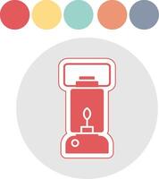 Oil Lamp Glyph Multicolor Sticker Icon vector