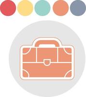Suitcase Glyph Multicolor Sticker Icon vector
