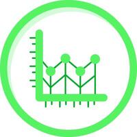 Line chart Green mix Icon vector