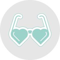 Heart Glasses Glyph Multicolor Sticker Icon vector