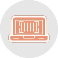 Barcode Glyph Multicolor Sticker Icon vector