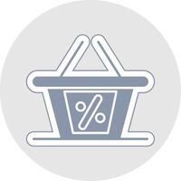 Shopping Basket Glyph Multicolor Sticker Icon vector