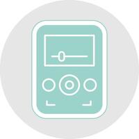 Audio Player Glyph Multicolor Sticker Icon vector