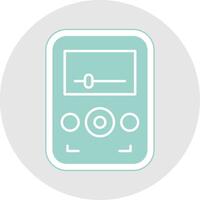 Audio Player Glyph Multicolor Sticker Icon vector