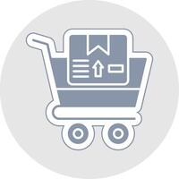 Shopping Cart Glyph Multicolor Sticker Icon vector