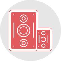 Speaker Glyph Multicolor Sticker Icon vector