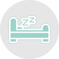 cama glifo multicolor pegatina icono vector