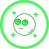 Rolling eyes Green mix Icon vector