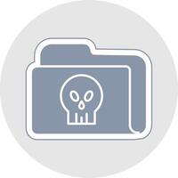 Folder Glyph Multicolor Sticker Icon vector