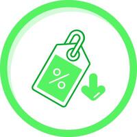 Price tag Green mix Icon vector